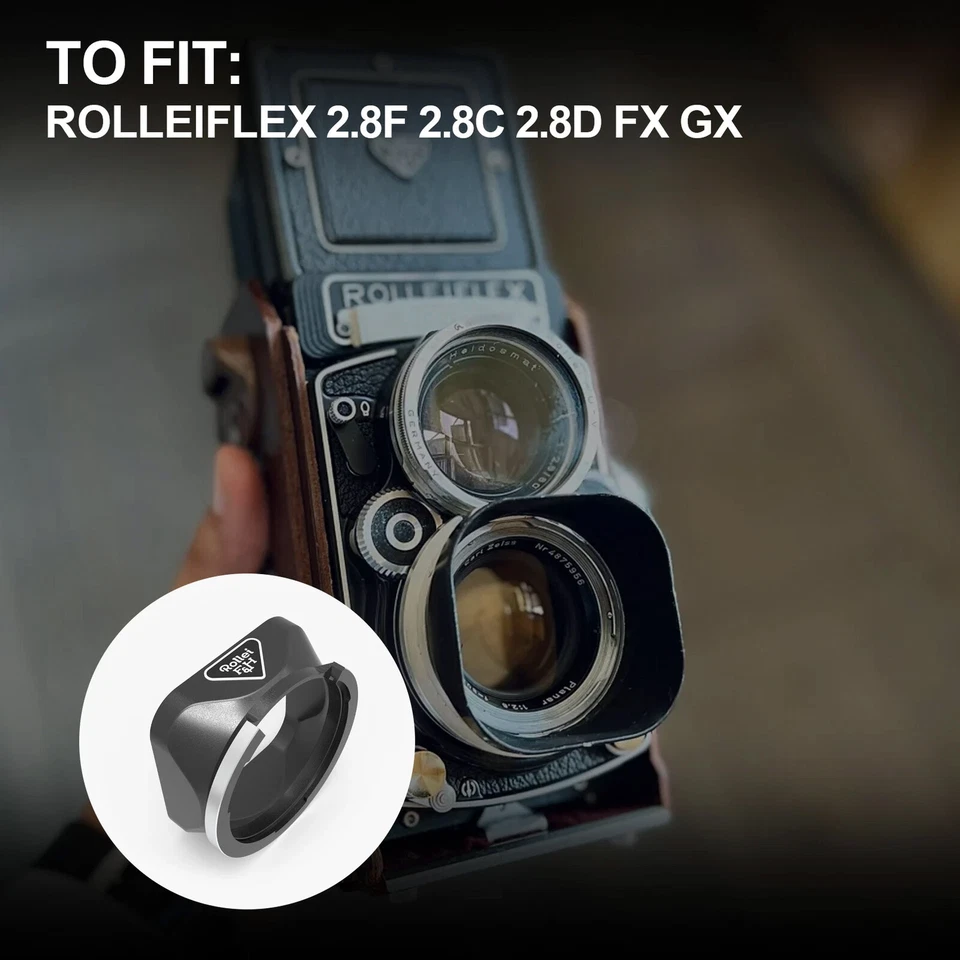Bay III Metal Lens Hood For Rolleiflex 2.8C 2.8D 2.8E 2.8F 2.8GX 2.8FX 2.8 Tele - Image 4 of 4
