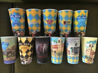 8 DIFFERENT DEL MAR TRACK HORSE  RACE! LENTICULAR 3D 20 OZ TUMBLER-CUP-PICK ONE