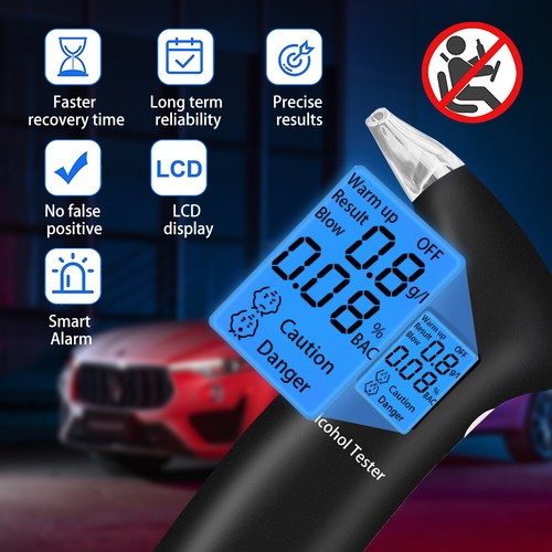 Alkoholtester Testsieger Polizeigenau-Promille Test Atem Messgerät & Mundstücke - Bild 4 von 6