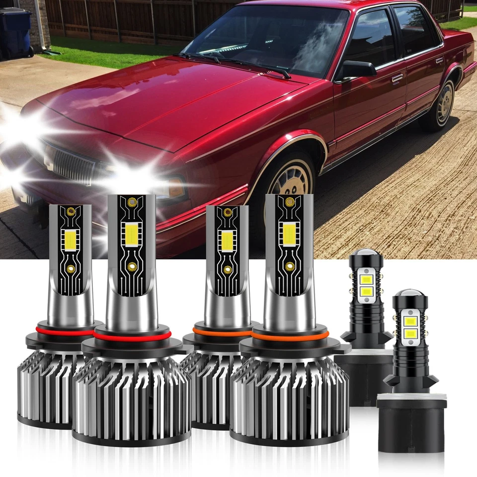 Combo de faros LED de haz alto bajo + bombillas antiniebla para Oldsmobile Cutlass 1998-1999 Foto 2 de 4