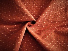 BRICK RED YELLOW DOT DRAPERY FURNITURE UPHOLSTERY FABRIC PIECE 5O" W