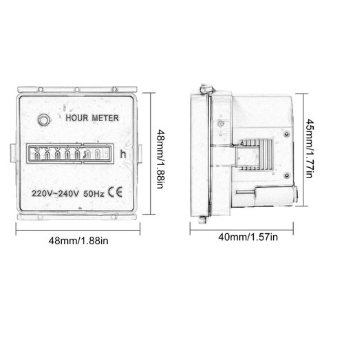 100-240V Digital Display Hour Meter Accuracy Hour Meter High Accuracy Timers - Picture 8 of 8