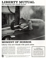 1960 Liberty Mutual: Moment of Horror Vintage Print Ad