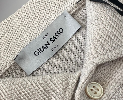 GRAN SASSO Italy Light Beige Knitted Stretch Cotton Polo Shirt RRP: £245.00 - Picture 6 of 9