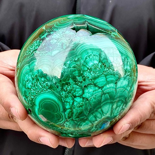 5.24LB Natural Malachite glossy cluster sphere mineral ball sample - 第 7/13 張圖片