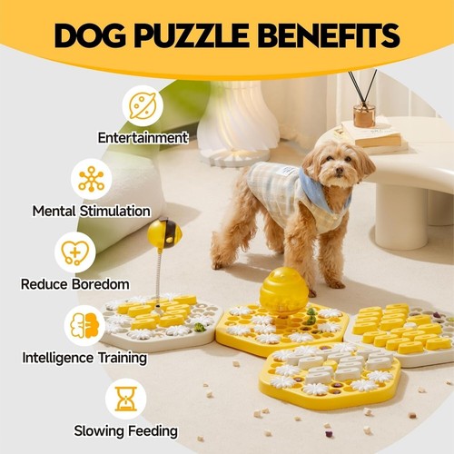 Mewoofun Dog Puzzle Toys Slow Feeder Interactive Dog Toys Treat Dispenser Toys - Picture 35 of 38