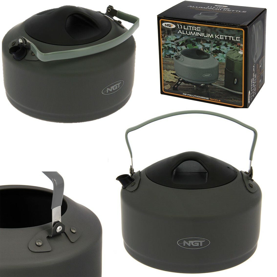 NGT Aluminium Outdoor Kettle - 1.1 litre Gun Metal - Image 2