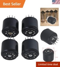 Durable Black Bakelite 9-Pin Tube Sockets for 12AX7 Audio Amplifiers (4-Pack)