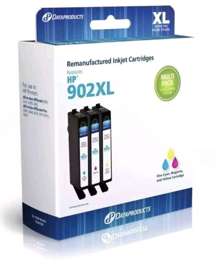 Картридж HP 902XL Dataproducts с чернилами трехцветный ГолубойПурпурныйЖелтый 3 упаковки 1890₽