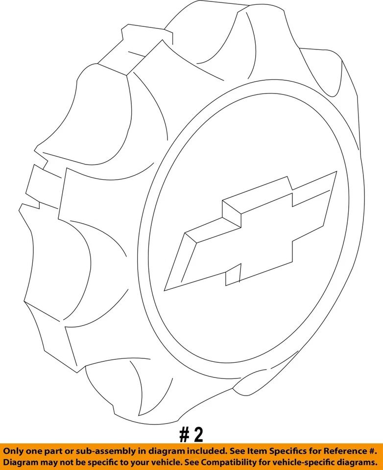 Chevrolet GM OEM 15-16 Silverado 2500 HD-Rueda tapa central buje cubierta 22909151 Foto 2 de 2