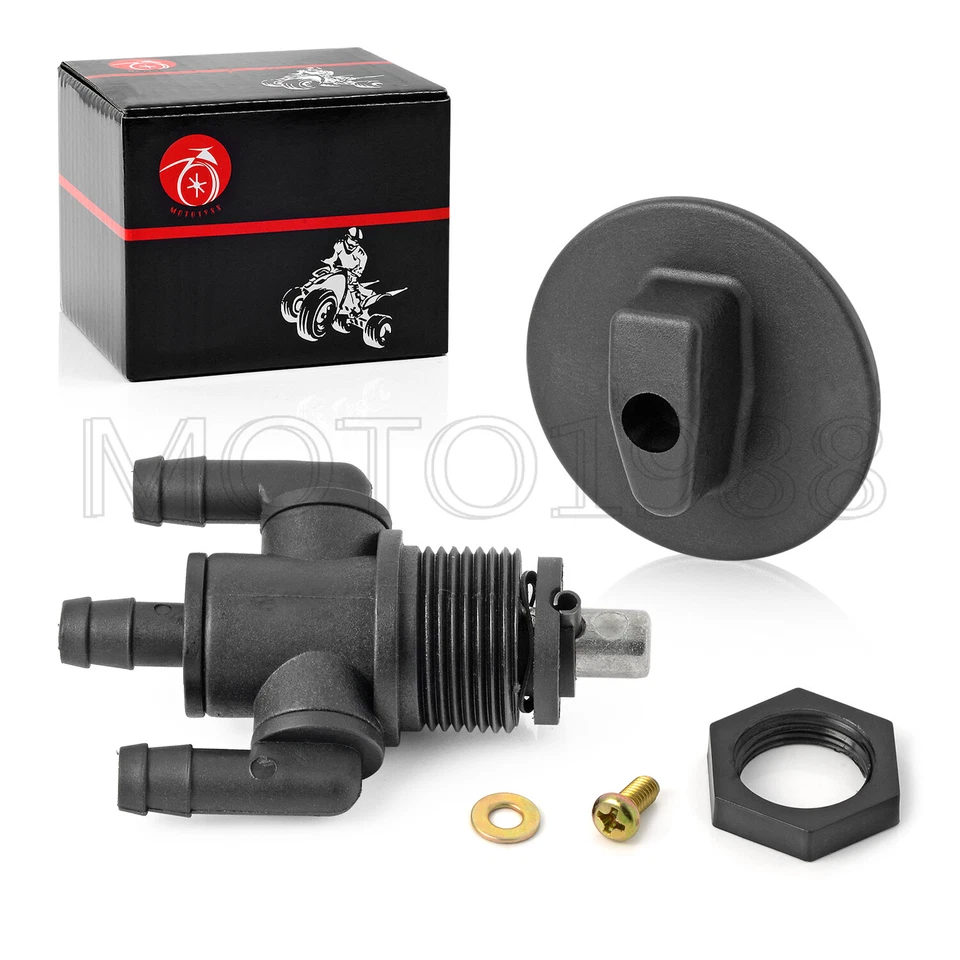 Válvula de tanque de combustible Petcock 3 vías y perilla tuerca para Polaris Scrambler 400 1998-2002 Foto 2 de 4