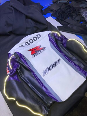 Suzuki GSXR Motorcycle Leather Jacket Motorbike Racing Biker