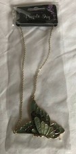 Purple Ivy design Butterfly necklace