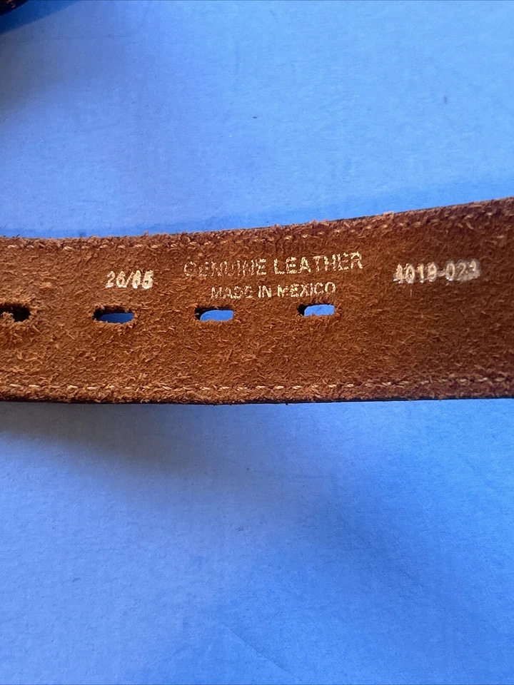 Wangler Concho Leather Brown Belt With Oval Buckle - Image 3 of 4