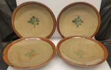 MID CENTURY JAPANESE STUDIO POTTERY PLATES 4 MATCHING BERNARD LEACH style #3745 