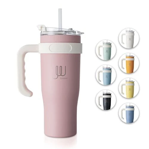 Tumbler With Lid And Straw 40 Oz Vacuum Insulated Tumbler With Handle And Straw