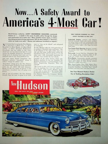 Original Hudson 1949 "only car with step-down design" Paper Ad - 第 1/1 張圖片