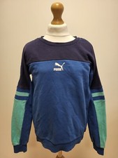 A136 JUNGEN PUMA BLAU RUNDHALSAUSSCHNITT SPOR...
