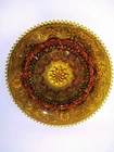Amber Depression Glass Deviled Egg Server Glass Tray By Tiara 12"