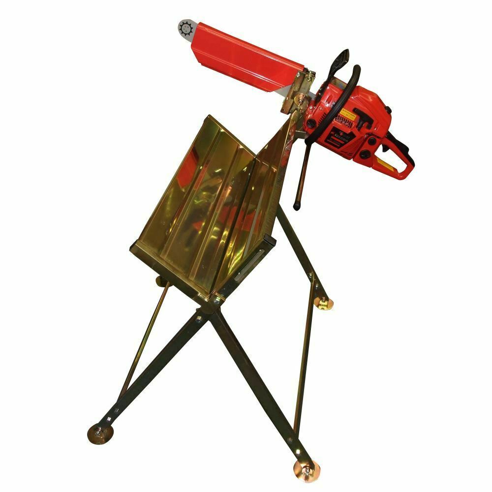 Log Saw Horse Holder RocwooD Folding Metal With Pivoting Chainsaw Clamp