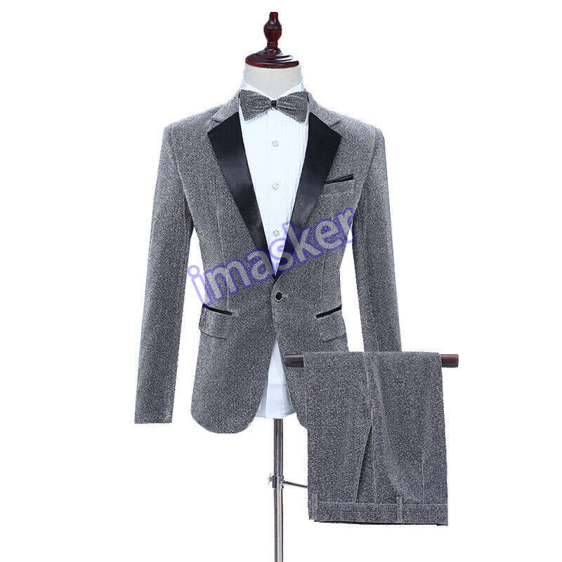 Men's Stage Performance Suit Blazer & Pants 2Pc Set Long Sleeve