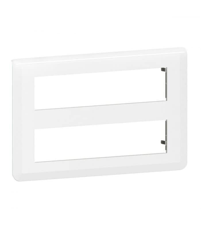 Placca Legrand Mosaic 078837L, 2 x 8 Moduli, Bianco