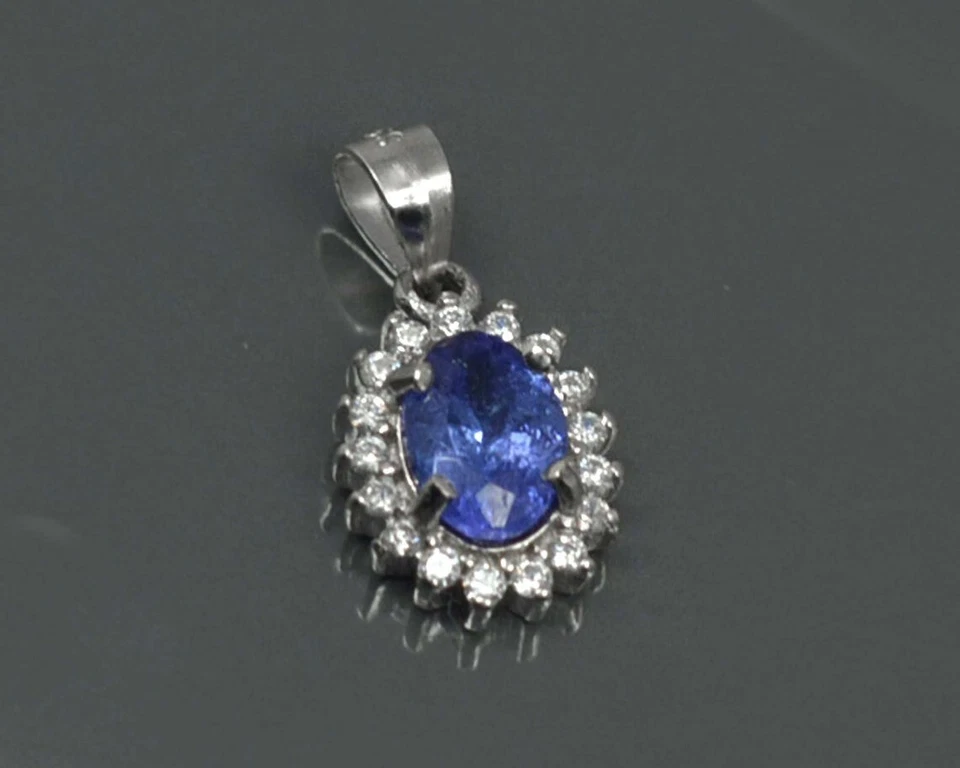 Naturale Blu Tanzanite Gemma 925 Argento Sterling Gioielli Set Anniversario Gift - Immagine 3 di 4