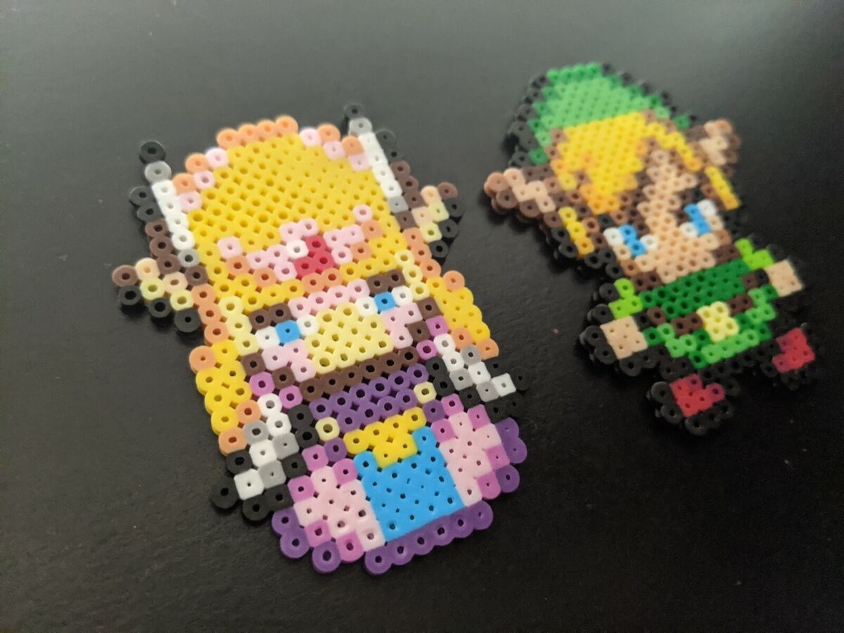 Link And Zelda! Minish Cap! Perler Beads! GBA! Retro! Legend of Zelda! Pixel!