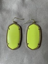Kendra Scott Danielle Earrings in Neon Yellow Magnesite w/ Gold Hardware Retired