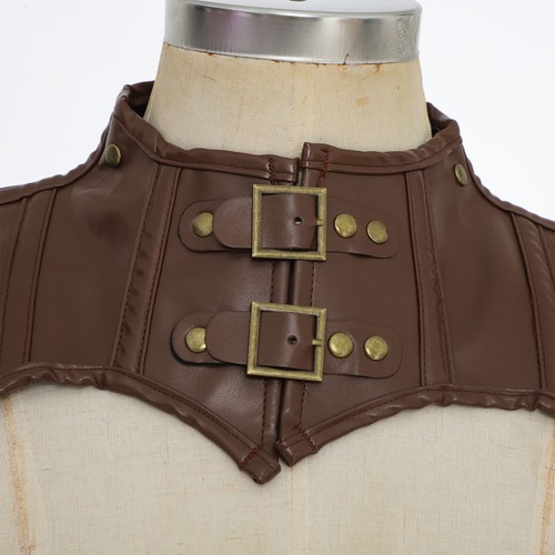 Costume vestito uomo gladiatore romano pelle PU gonna cintura vita petto imbracatura - Foto 122 di 175