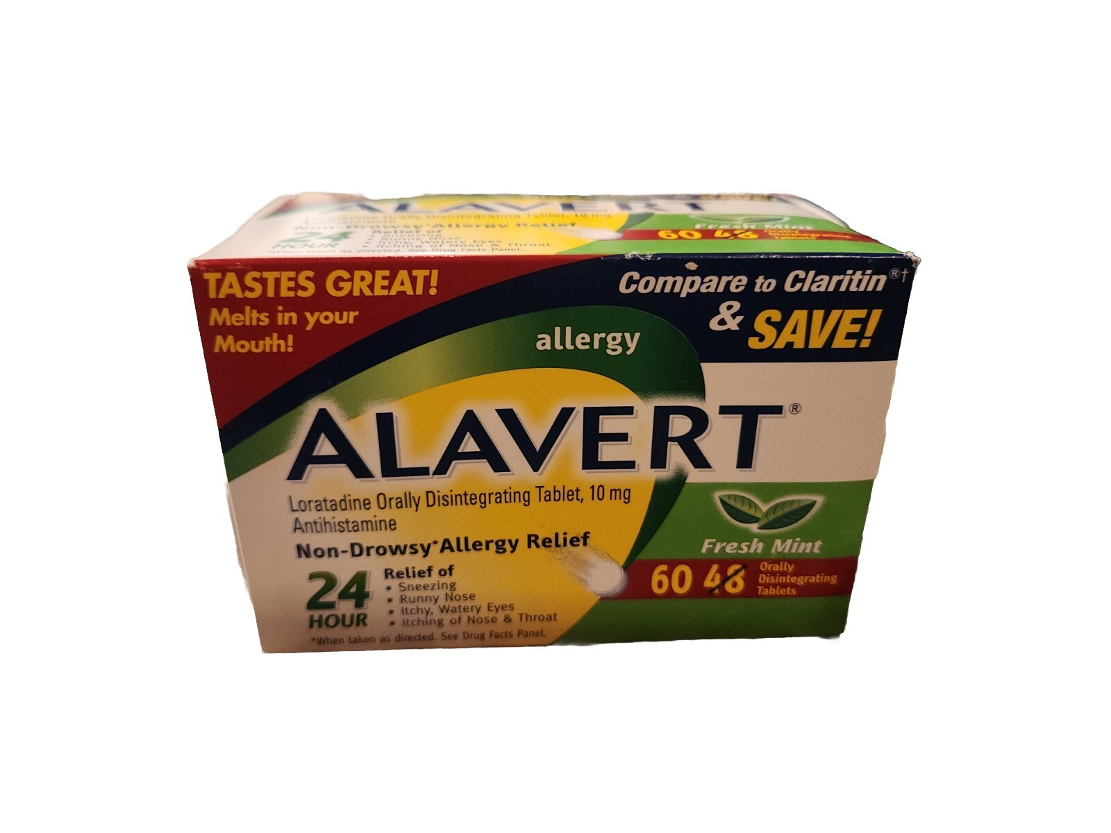 Alavert 24 Hour NonDrowsy Allergy Relief Tablets Citrus Burst 60 Ct