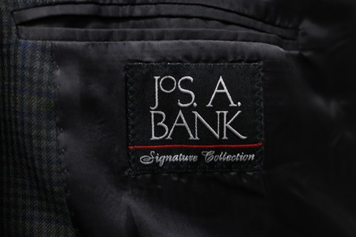 JOS A BANK mens multicolor check WOOL + SILK sport coat suit jacket blazer 44 L - Picture 13 of 14