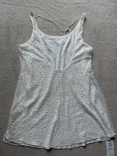 Abercrombie & Fitch Sleeveless Pearl Embellished Beaded Sequins Mesh Dress XL - Picture 10 of 16