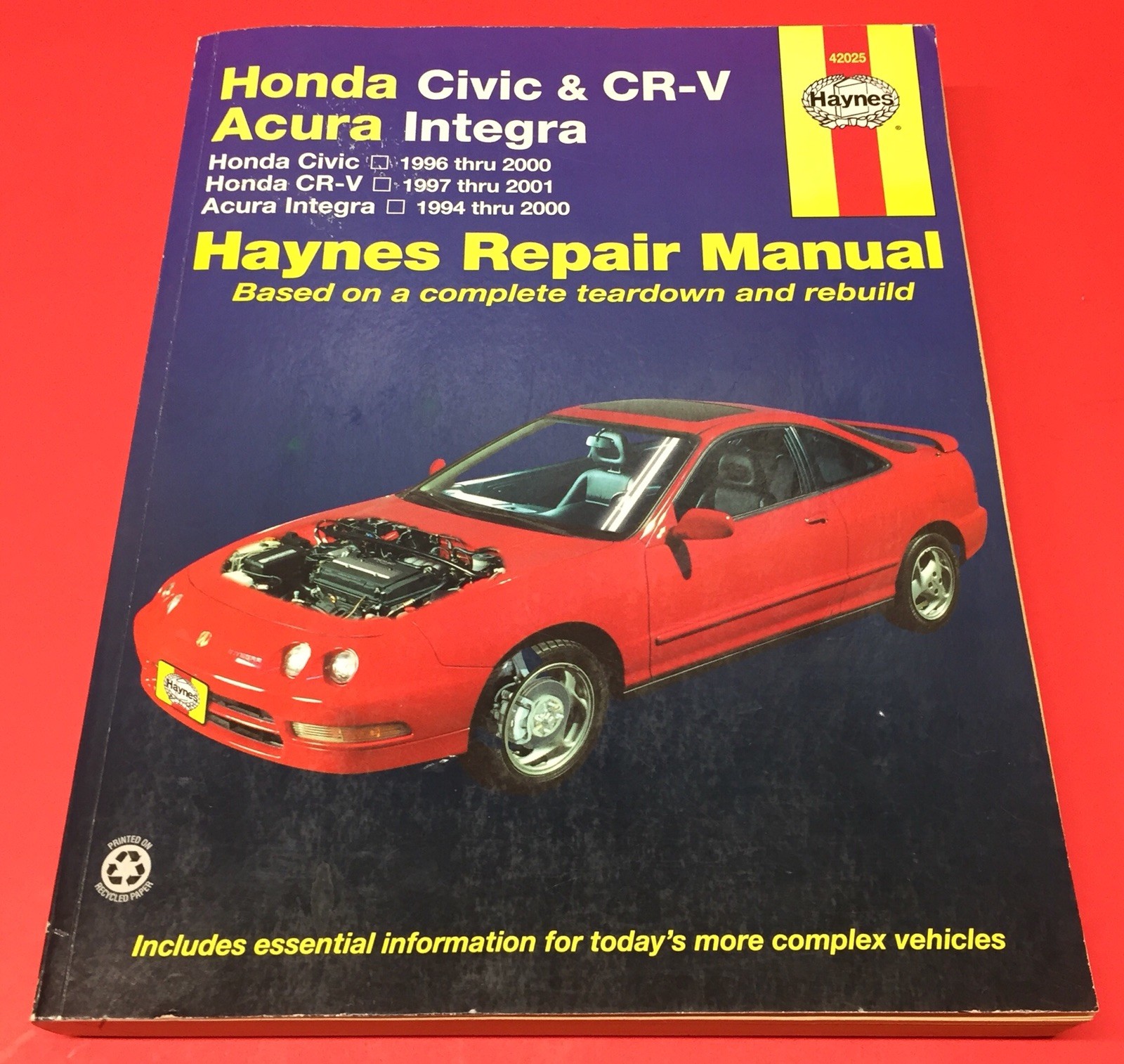 Haynes Automotive Repair Manual: Honda Civic and CR-V, Acura Integra, 1994- 2000 by J. H. Haynes, Larry Warren and Alan Ahlstrand (1999, Paperback) |  eBay