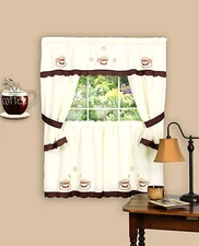 Cuppa Joe Complete Cottage Kitchen Curtain Set - Assorted Sizes