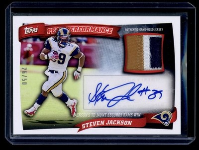2010 Topps Peak Performance Steven Jackson Game Used Prime Patch Auto /50 Rams