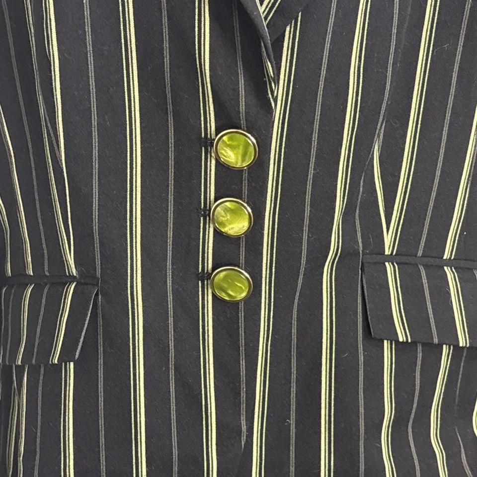 Chaqueta Capri Estilo Metro Para Mujer Suite Negra Verde Rayas Talla 16 Talla 14 Foto 2 de 4