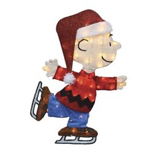 28" Lighted LED Ice Skating Charlie Brown Christmas Indoor Outdoor Holiday D cor