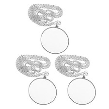 3 Pcs Magnifying Glass Pendant Eye Monocle for Reading 5x Necklace