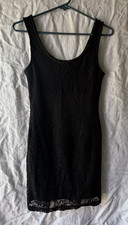 Forever 21 Bodycon Floral Lace Little Black Dress Women Juniors Sleeveless Small
