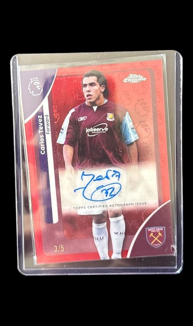 2025/26 Topps Premier League Chrome Carlos Tevez /5 Auto Red