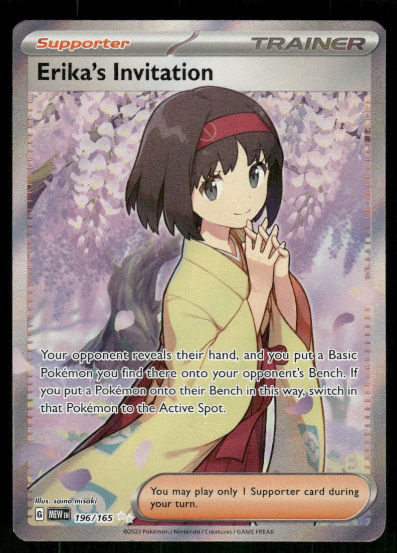 Erika's Invitation - 196/165 Ultra Rare Holo NM Pokemon SV: Scarlet & Violet 151