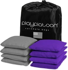Play Platoon Premium Weather Resistant Duckcloth Cornhole Purple & Gray 