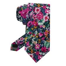Floral Ties for Men 2.56" Colorful Mens Skinny Tie Romantic Bloom Ripples