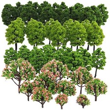 70-Pack Mixed Model Tree Train Trees Railroad Scenery Diorama Green