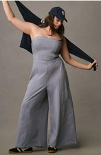 Anthropologie Daily Practice Jumpsuit Women Wide Leg Strapless Boho Vacay XL NWT