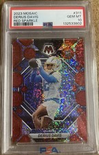 2023 Panini Mosaic Rookies Derius Davis #311 Red Sparkle Prizm (RC) SP PSA 10