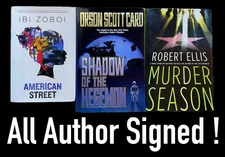 Author Signed Hard Cover Book Lot - Ibi Zoboi, Orson Scott Card & Robert Ellis