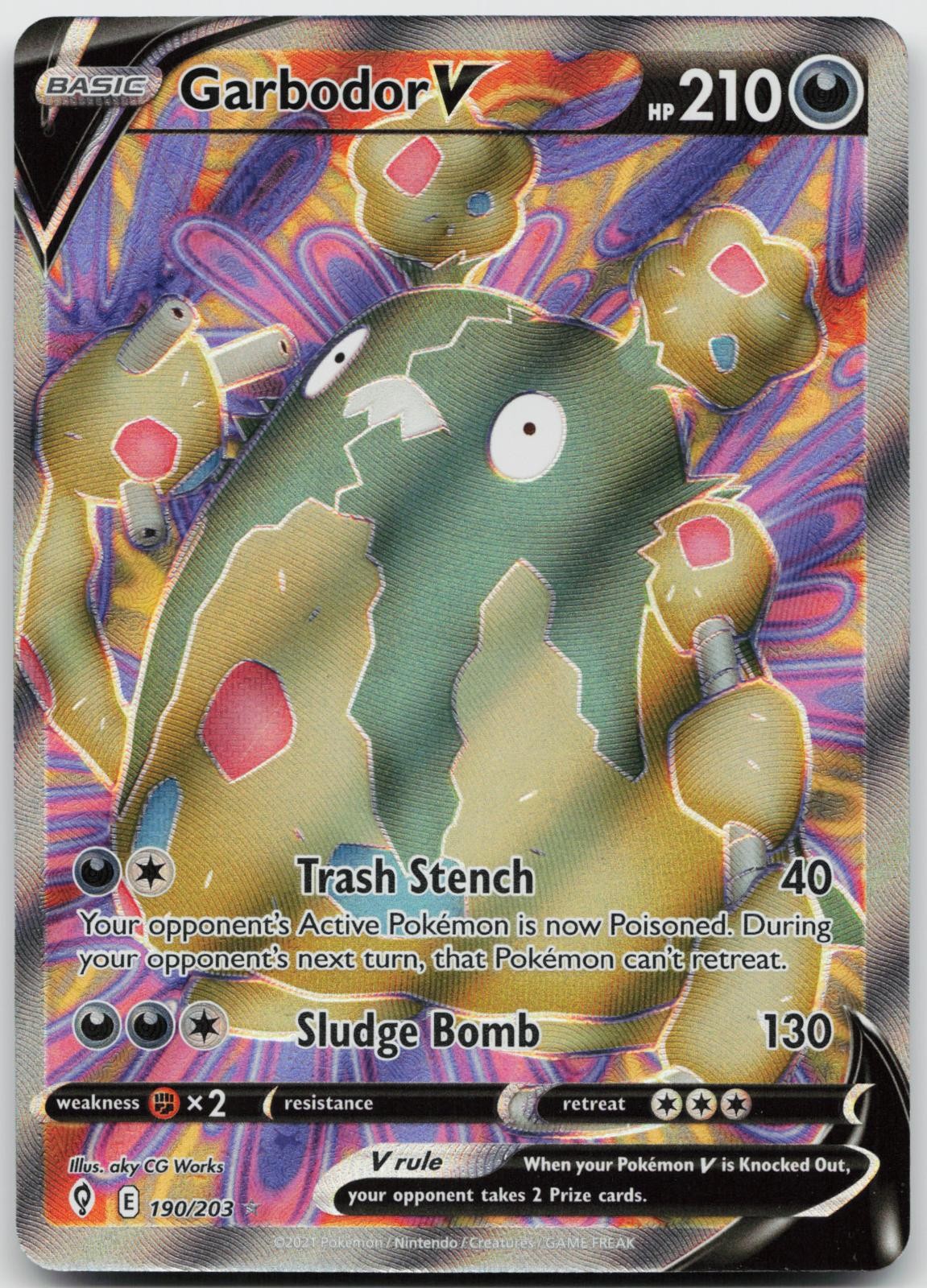 Garbodor V 190/203 Pokemon Evolving Skies Ultra Rare NM