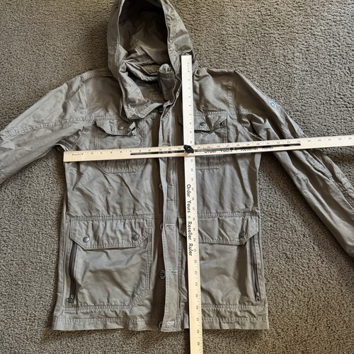 Kuhl Jacket Mens Small Kollusion Utility Hiking Field 4 Pocket Hooded EUC Brown - Picture 2 of 6